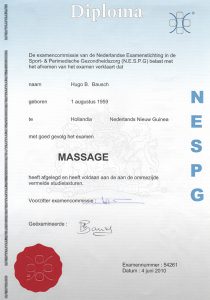 Massage Affairs diploma Ontspanningsmassage